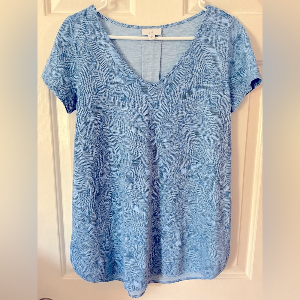 J.Jill Patterned V-Neck Women's Top, Size XS